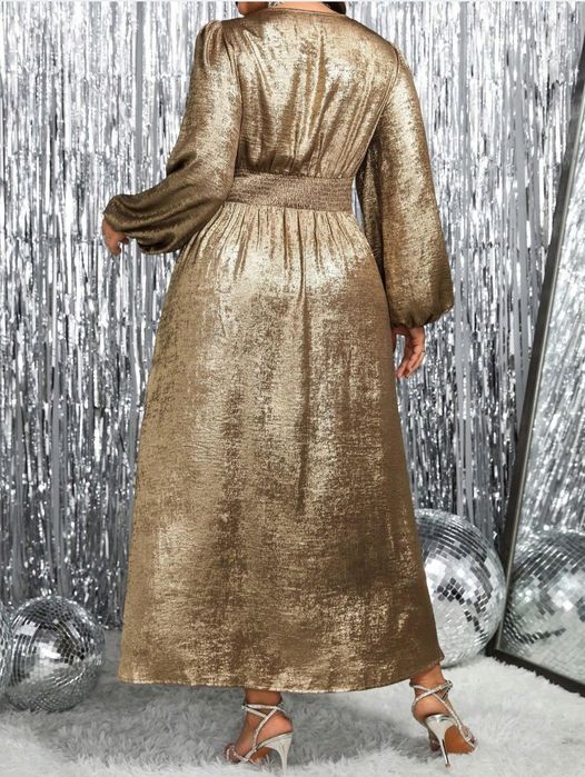 Złota suknia maxi