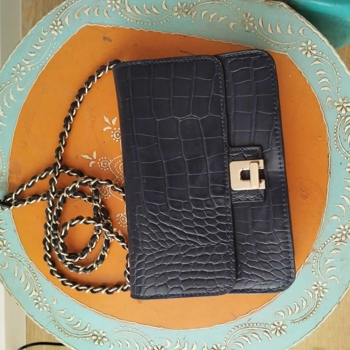 Mini Mala / Clutch Mango com Efeito Crocodilo