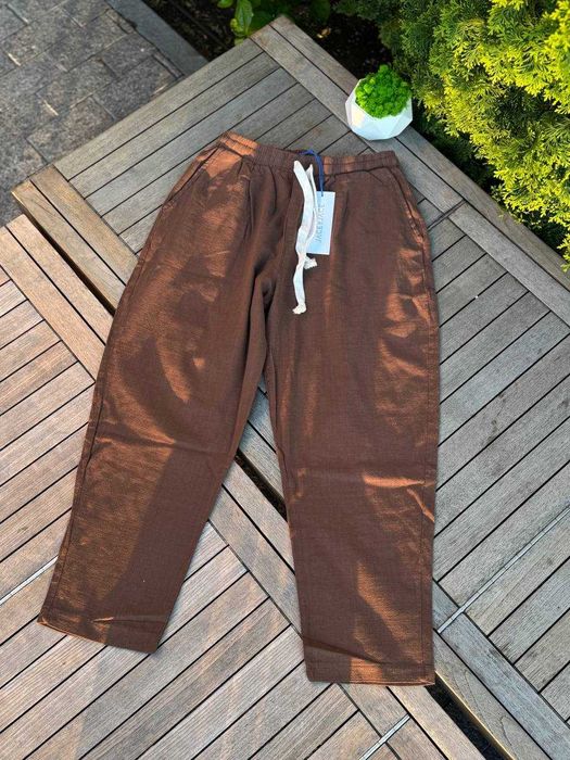 Лляні штани чоловічі широкі /Baggy pants / Класичні літні брюки льон