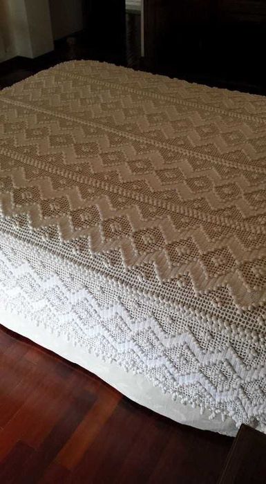 Colcha em  croché.