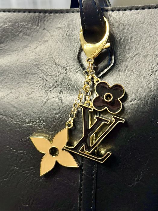 Стильна чорна сумка в стилі тоут neverfull Louis Vuitton