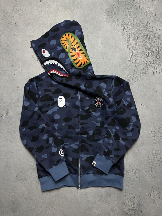 Bluza ,zip hoodie Bape x PSG Shark Full Zip Hoodie big logo