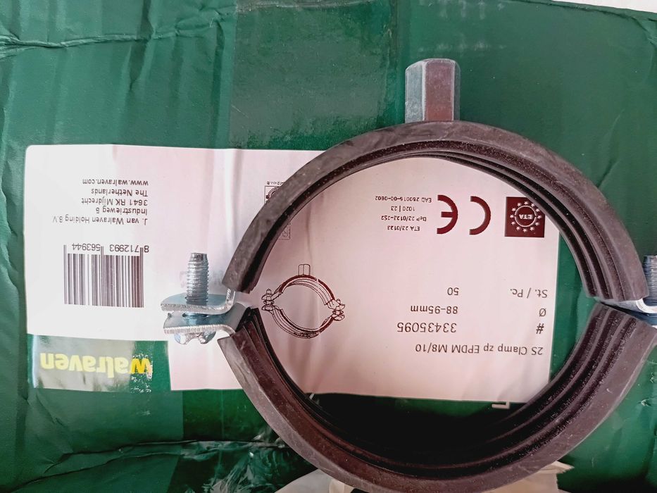 50 - Abraçadeiras Insonorizadas 88-95mm c/ porca M8/M10 - Walraven