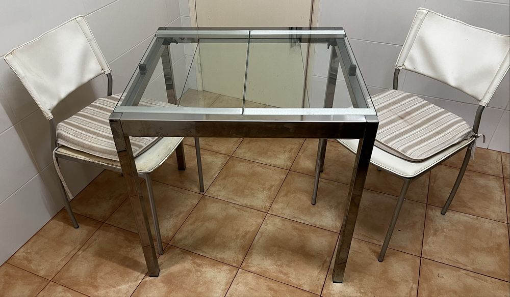 Mesa de vidro extensivel