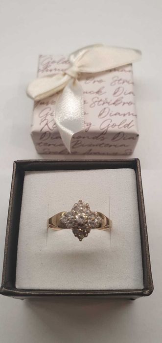 Pierścionek złoty 14 k /585/ 2,56 g R 18 - Madej Gorlice Mickiewicza -