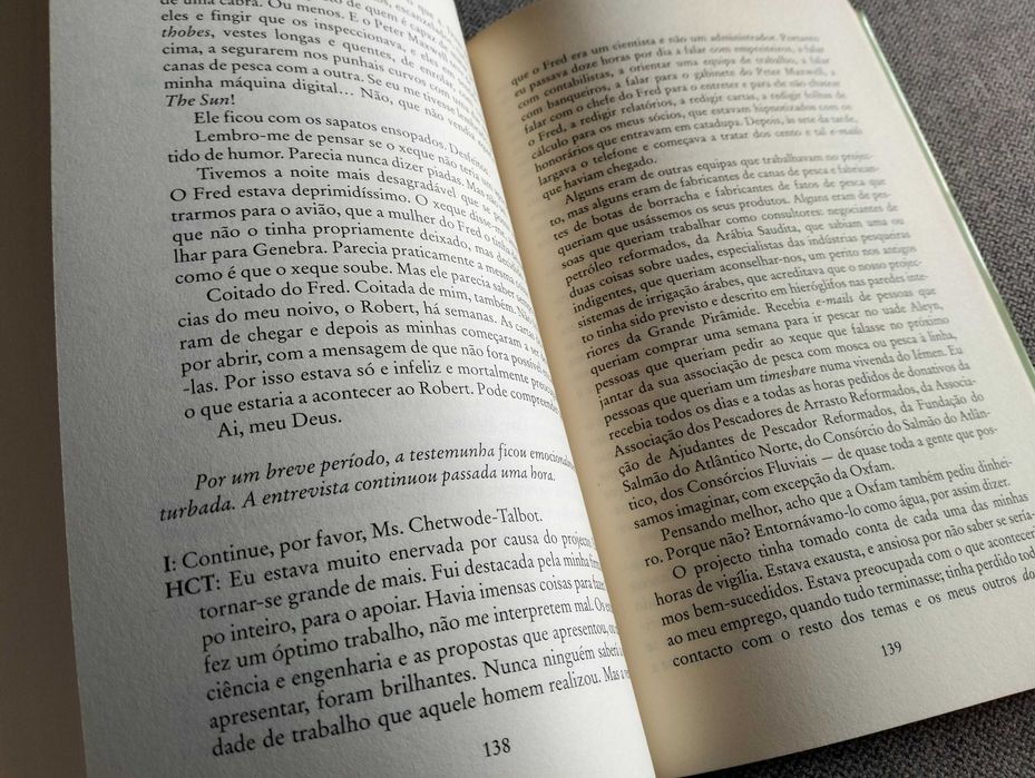 Livro "A pesca do Salmão no Iémen" Paul Torday