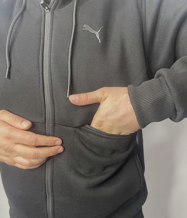 Мужской спортивный костюм Puma зимний теплый на флисе