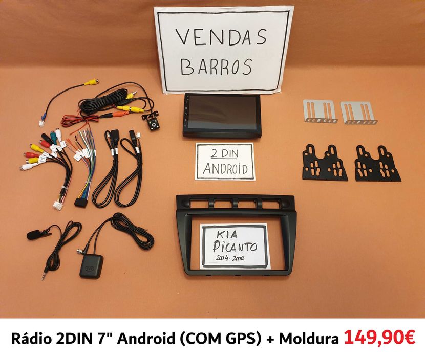 (NOVO) Rádio 2DIN • Kia PICANTO (2004 até 2017) • Android GPS [4+64GB]