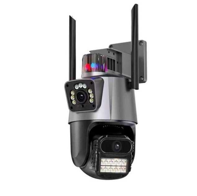 Камера відеонагляду V380 4G подвійна під сімку вулична поворотна P11