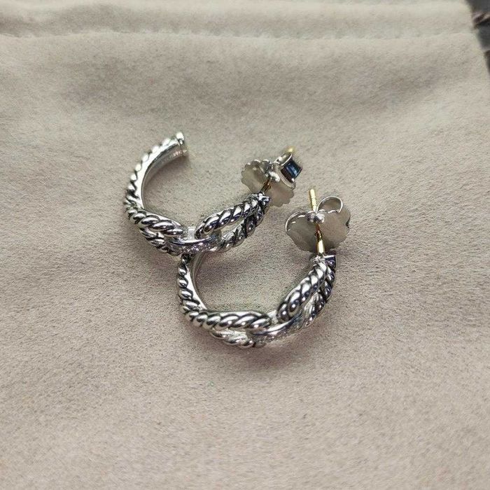 Kolczyki DY Fashion - spiralny warkocz z kryształkami