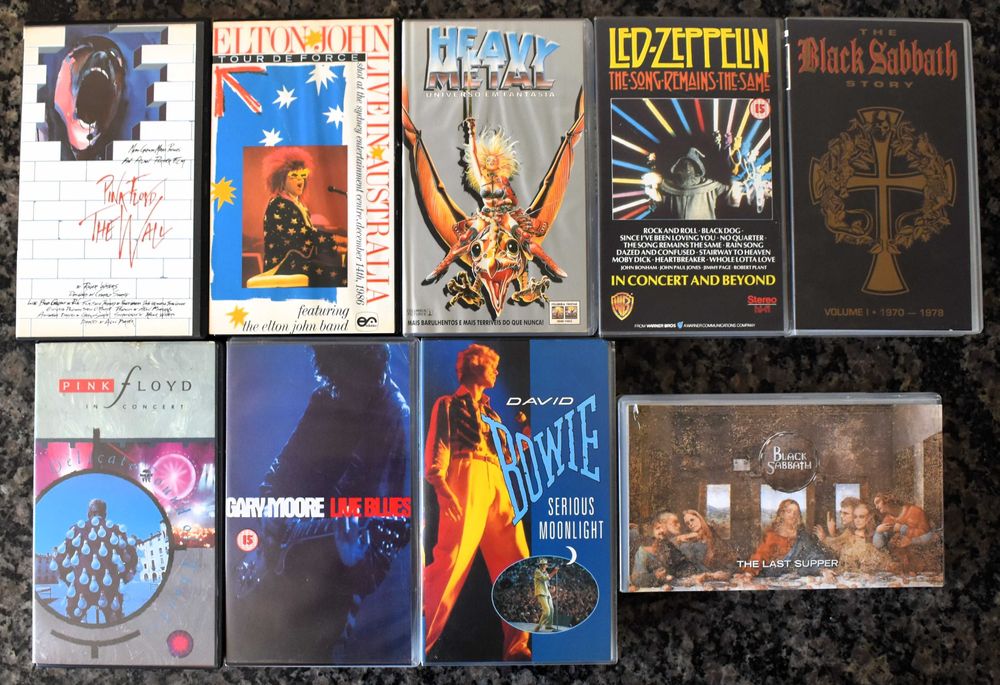 VHS - Cassetes de Música Rock de Vários Géneros