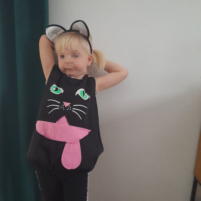 Nowy strój kotka+ opaska, rozmiar 3-7lat czyli na 98-122