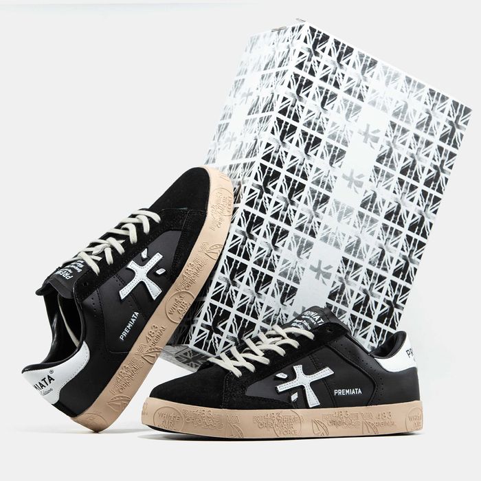 Кросівки Premiata Steven Black/Beige (luxe)