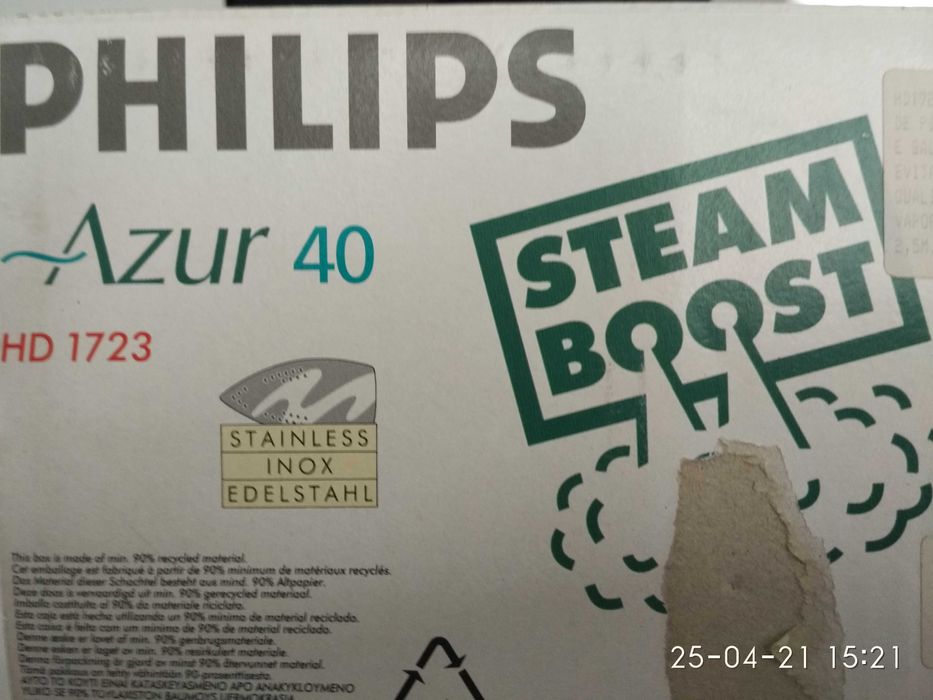 Oportunidade - Ferro Engomar Philips Azur 40 HD 1723