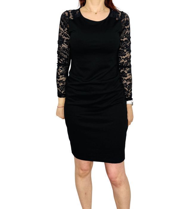 Czarna ołówkowa sukienka z koronką S 36 H&M Mama