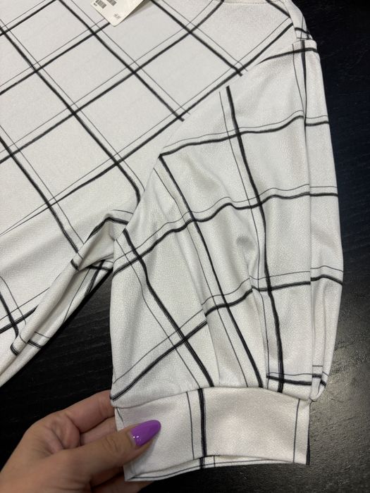 Hm H&M bluzka elegancka z bufiastymi rękawami w paski