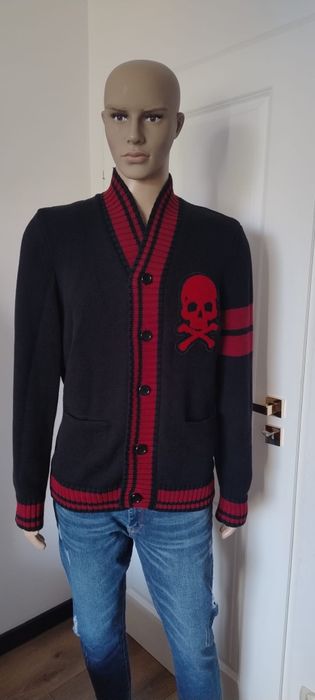Sweter Kardigan Affliction Black Premium Y2K Grunge Czaszka Rozmiar L