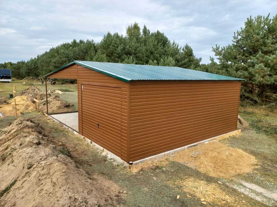 Blaszak Garaż blaszany DREWNOPODOBNY dąb orzech Garaże PREMIUM