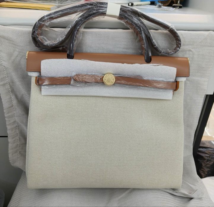 Шикарна шкіряна сумка з текстилем herbag