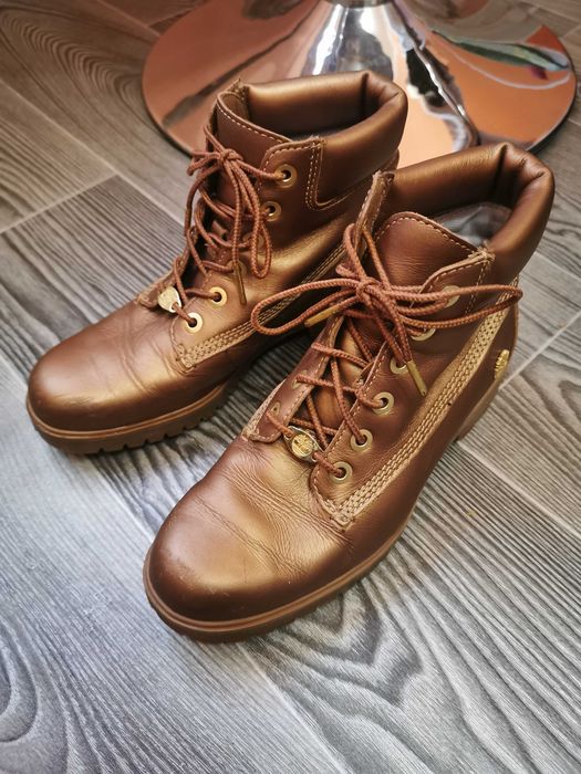 Ботинки кожаные Timberland золото, оригинал, размер 37