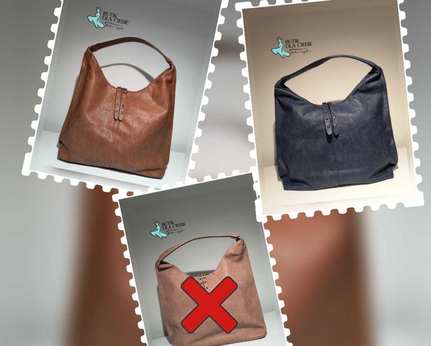 -> Damska torba na ramię - różne kolory: brąz i granat - funkcjonalna i wygodna