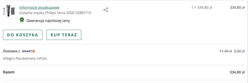 Golarka Philips Seria 5000 gwarancja + dowód zakupy