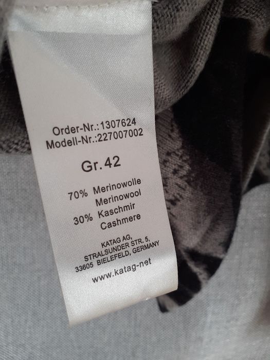 Sweter damski merino i kaszmir w panterkę