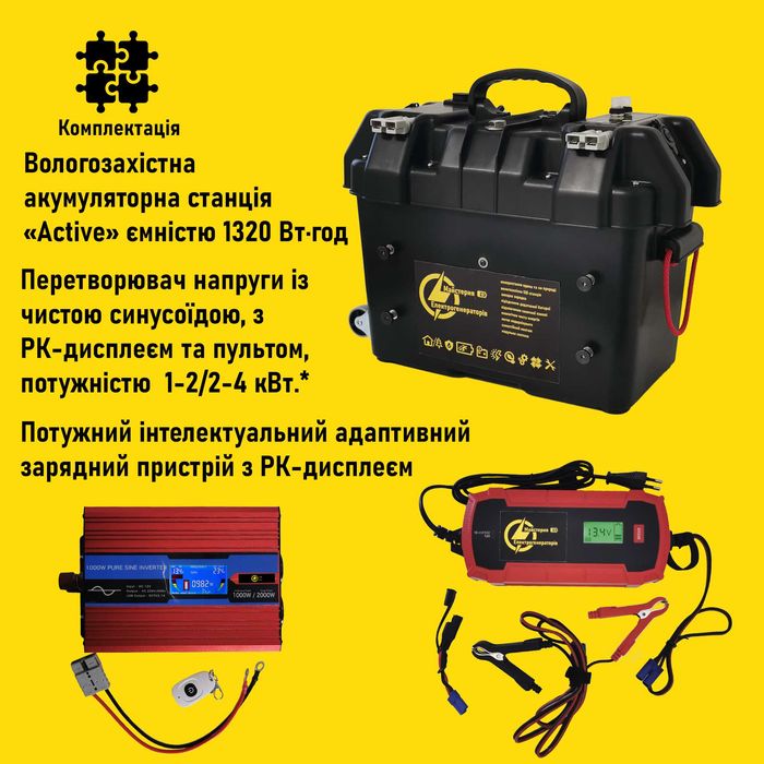 1320 Вт·час/2кВт. Портативная электростанция/Портативна електростанція