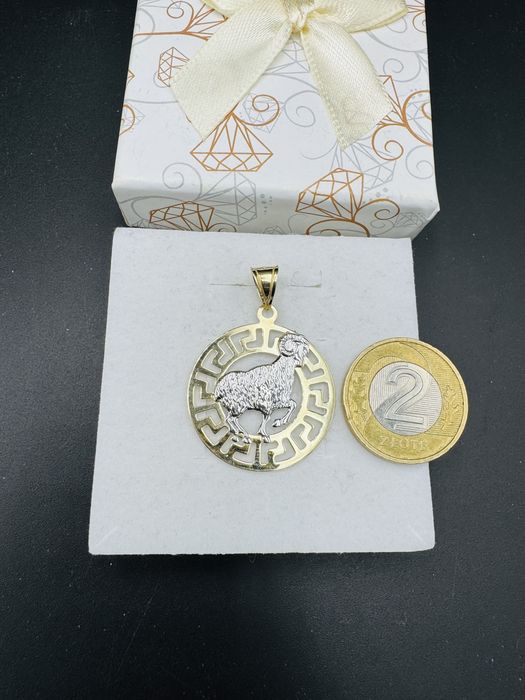 Nowa zlota zawieszka baran proba 585 waga 1,88g