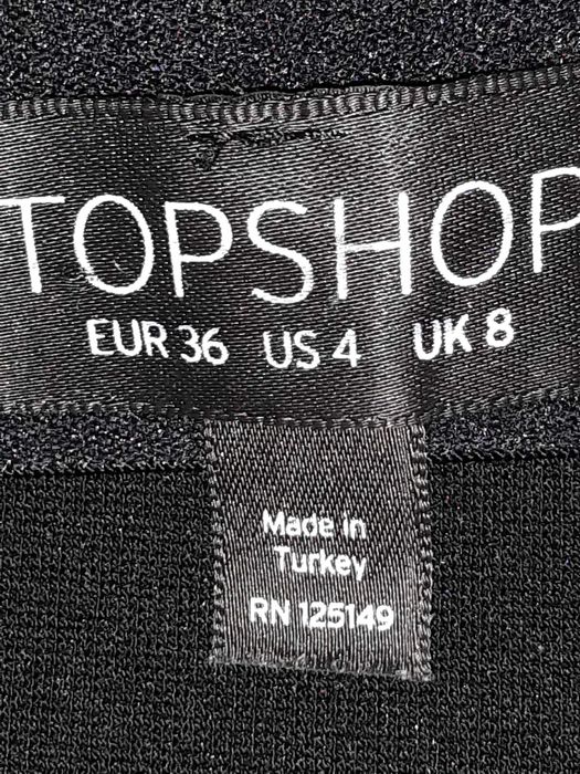 Topshop трикотажная черная юбка с кружевами