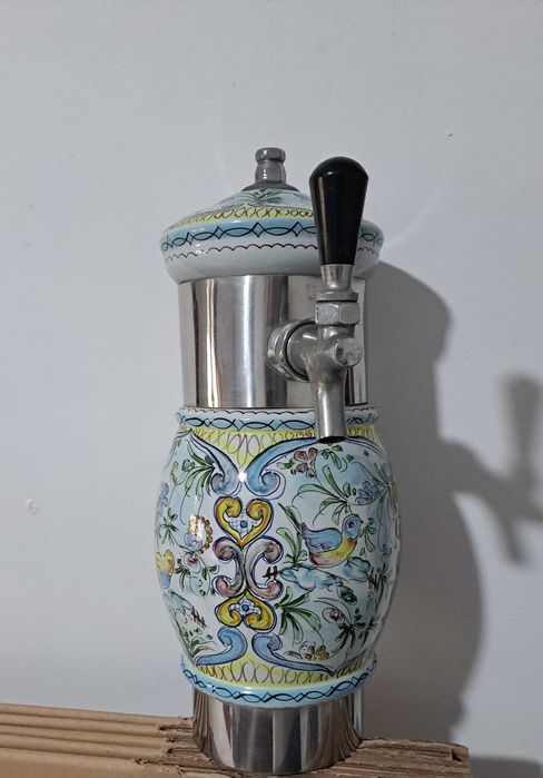 Coluna tiragem cerveja em Cerâmica (pintura artesanal, única) VINTAGE