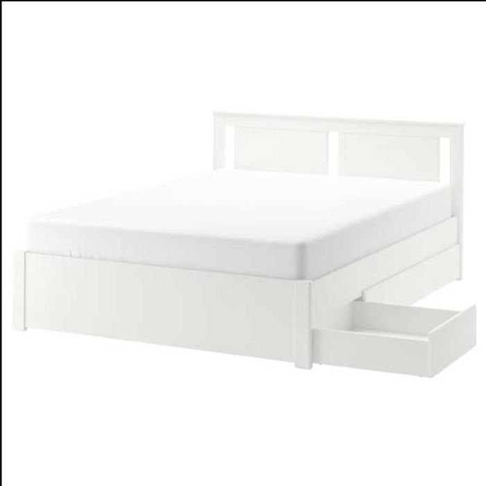 Cama IKEA Songesand Queen com Gavetas de Arrumação — Como Nova