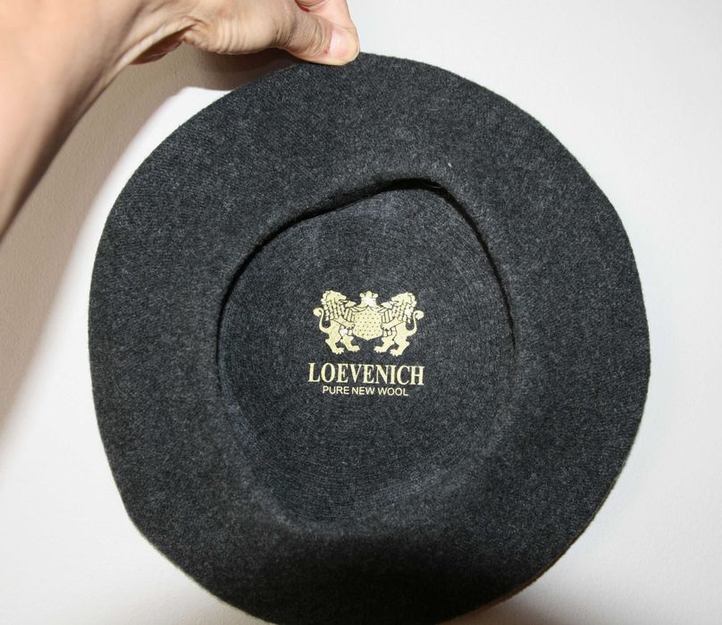 Beret szary Loevenich, wełna 100 proc.