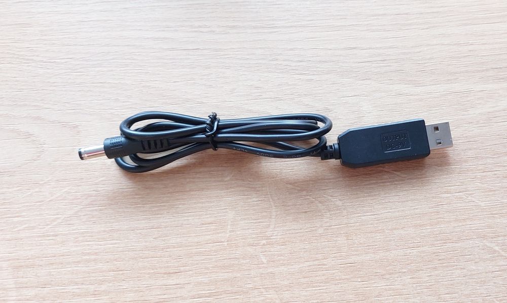 Кабель для роутера USB 5v -> 9v DC