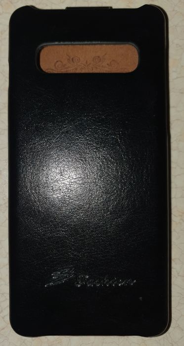 Etui skórzane Samsung Galaxy S10 flip – czarne/brązowe