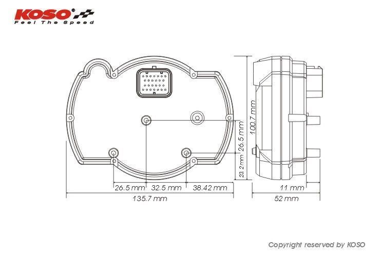 conta rotações universal koso rx2nr