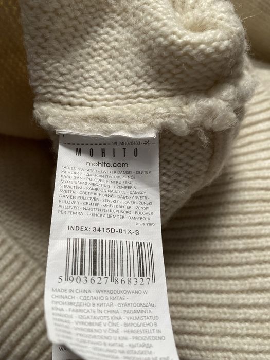 Kremowy Sweter/Golf Mohito krój oversizowy rozmiar S 36