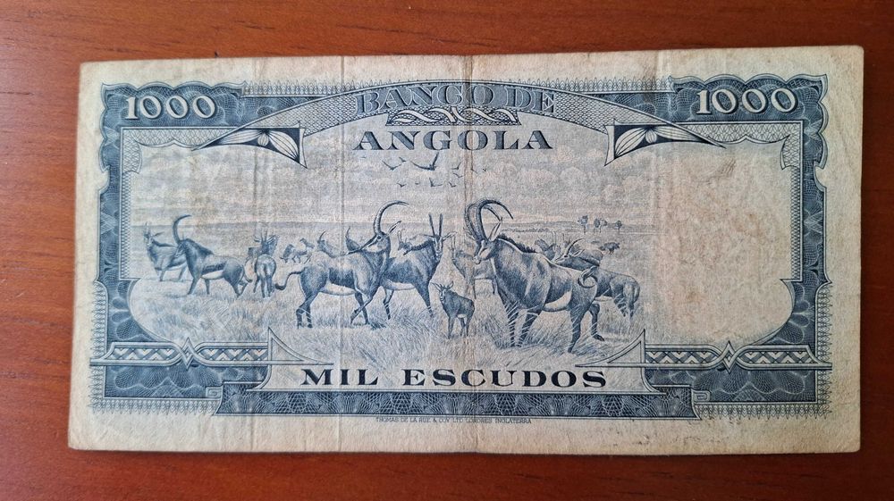 1000 escudos Angola 10 Junho 1962 ( Républica Portuguesa ) . Verso : Barragem das Mabubas , Frente : Busto de Américo Tomás