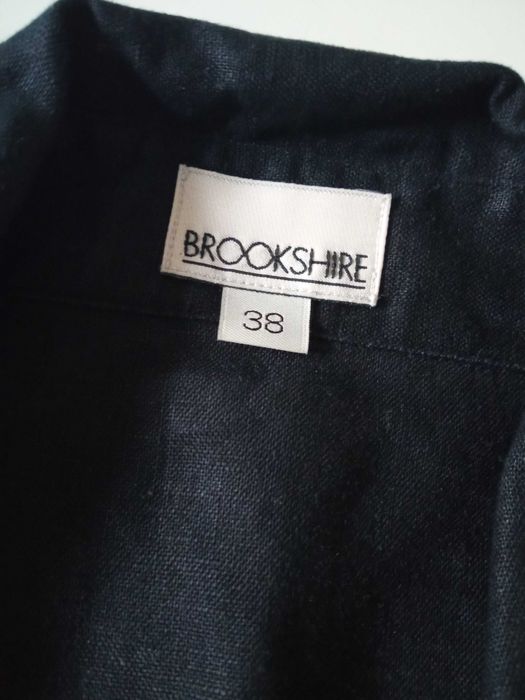 Brookshire czarna koszula damska 100% len r 38