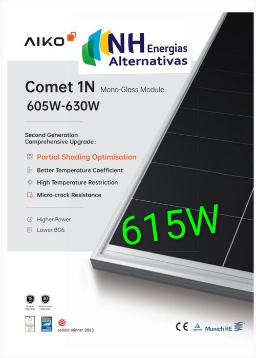 AIKO Ntype 615W painel fotovoltaico monocristalino pv 665W 650W