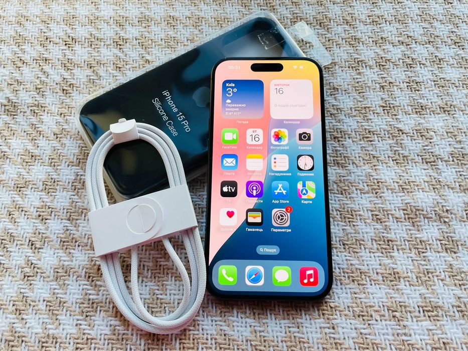 IPHONE 15 PRO 128Gb АКБ 98% Blue Titanium NEVERLOCK ( 03748)