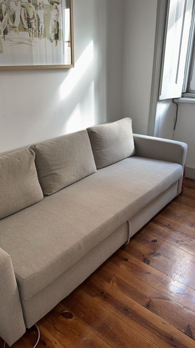 Sofá cama bege ikea