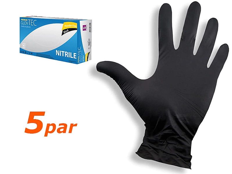 Rękawiczki jednorazowe nitrylowe GLOVTEC Premium 5 par (L)