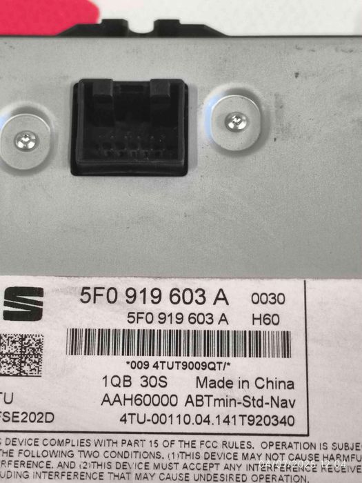 Display / Ecrã de Informações SEAT LEON 2.0 TDI (135 kW / 184 cv) [09.2012 - 08.2020] 5F0919603A (OEM) | QFSE202D (OEM)
