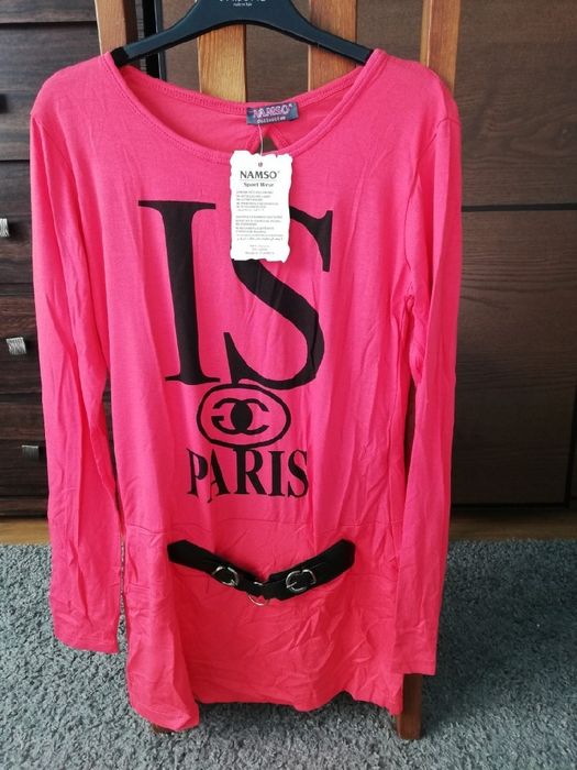 Tunika koralowa długi rękaw