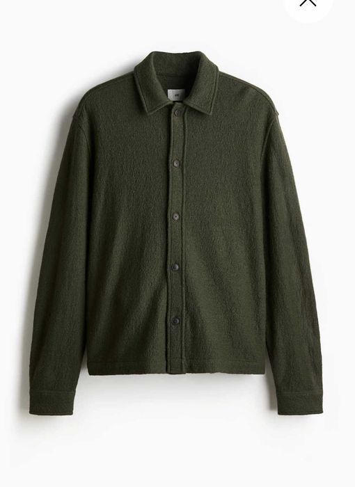 H&m овершот верхня сорочка (куртка) зі суміші вовни regular fit - M