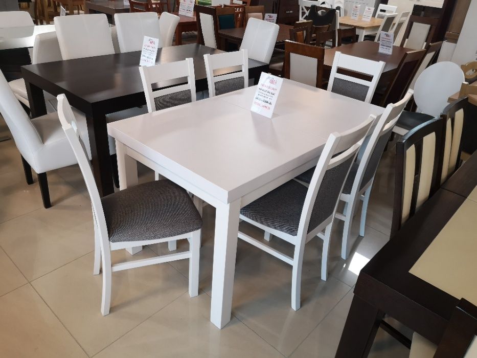 (764) Okazja! Stół rozkładany + 6 krzeseł 1480 zł wyprzedaż ekspozycji