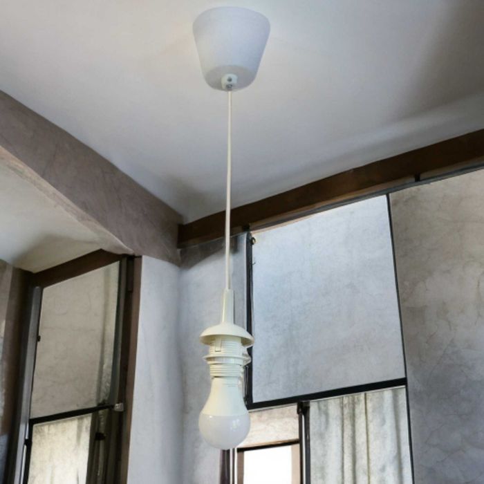 Светильник подвесной лофт E27 220В белый с LED-лампой 10W, провод 1м‼️