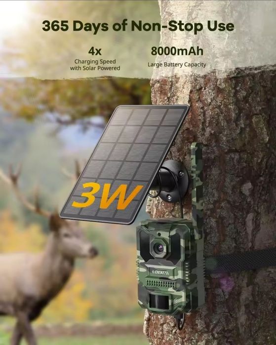 Câmara de Caça 4G c/ Painel Solar  Destacável- OFERTA Cartão SIM  e Memória