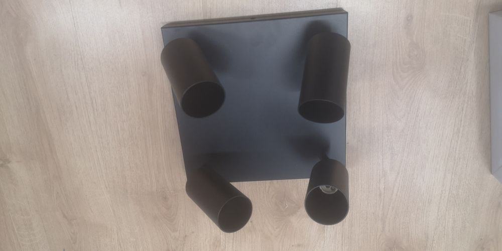 Lampa czarna gu10 4x źródło Led nowa uniwersalna